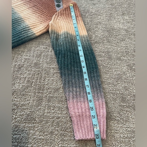 Madewell Space-Dyed Button Shoulder Crew Neck Knit Sweater, Multicolored, Small - Picture 10 of 16